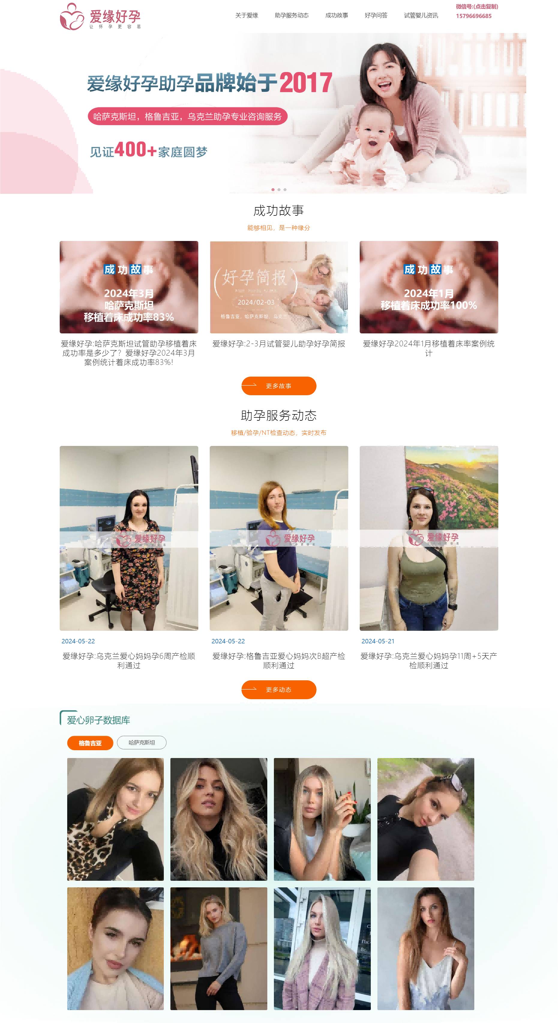 爱缘好孕品牌网站建设案例